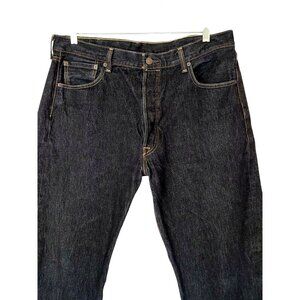 Levis 501 Original Fit Mens Jeans W38 L30 Black Straight Leg Denim 100% Cotton M